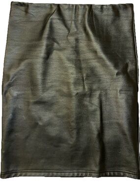 LOFT Black Faux Leather Pencil Skirt